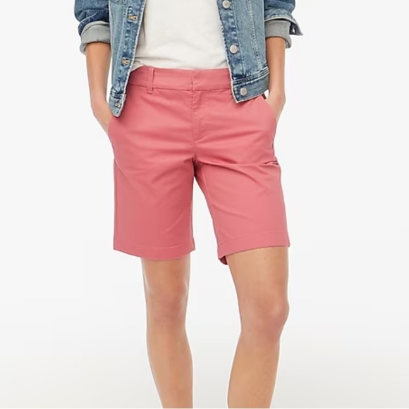 J. Crew Factory 9" Frankie bermuda chino short in dusty red size 0 NWT AL569 - Picture 1 of 14